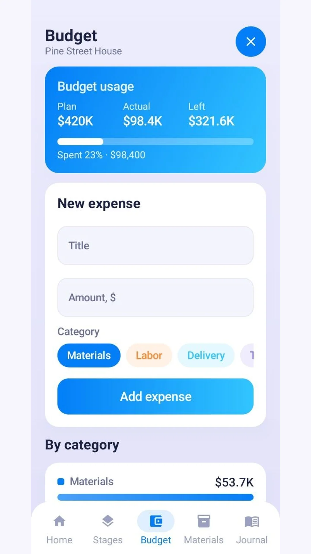 Add a new expense